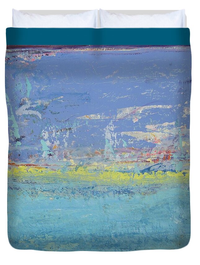 Abstract Landscape Duvet Cover featuring the painting Spirit of Gentleness 2 by Francine Ethier