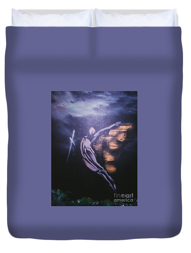 Spirit Raising Rest In Peace Duvet Cover featuring the painting Spirit Raising by Tyrone Hart