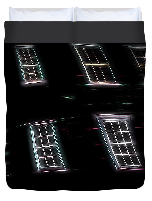 Abstract Duvet Cover featuring the digital art Spirit Windows by William Horden