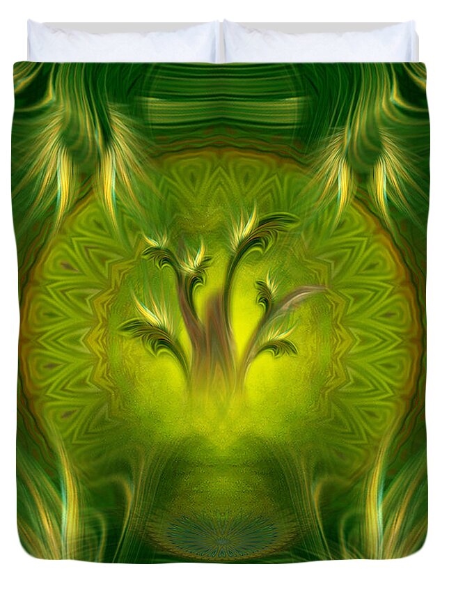 #spiritual Duvet Cover featuring the digital art Spiritual art - Tree of Wisdom by RGiada by Giada Rossi