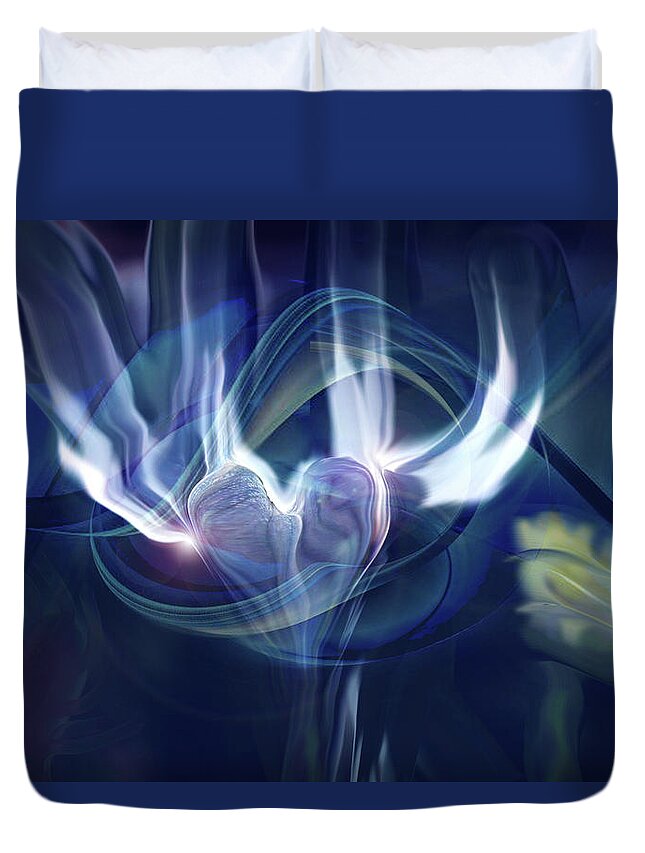 Spiritual Heart Duvet Cover featuring the digital art Spiritual Heart by Linda Sannuti