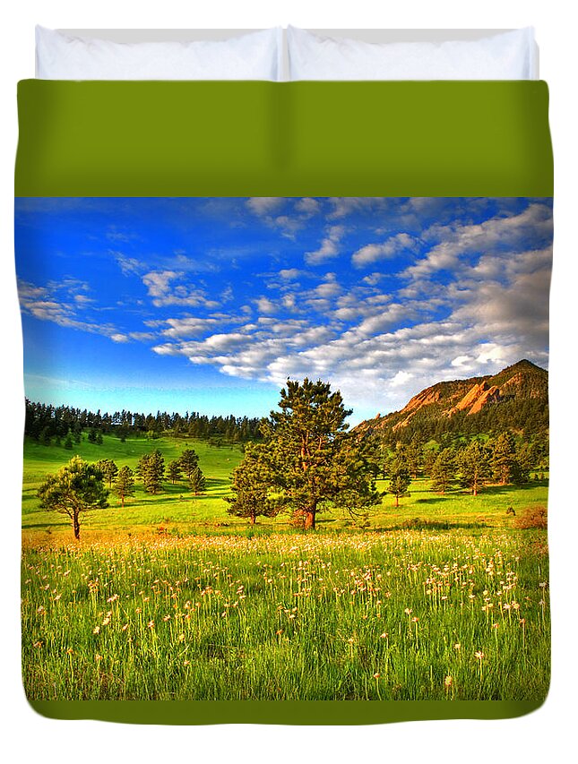 Colorado Duvet Cover featuring the photograph Spiritual Sky by Scott Mahon
