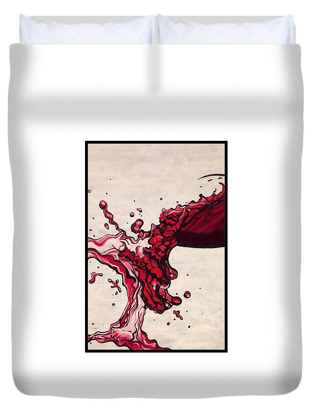 Wine Duvet Cover featuring the painting Splash by Joel Tesch