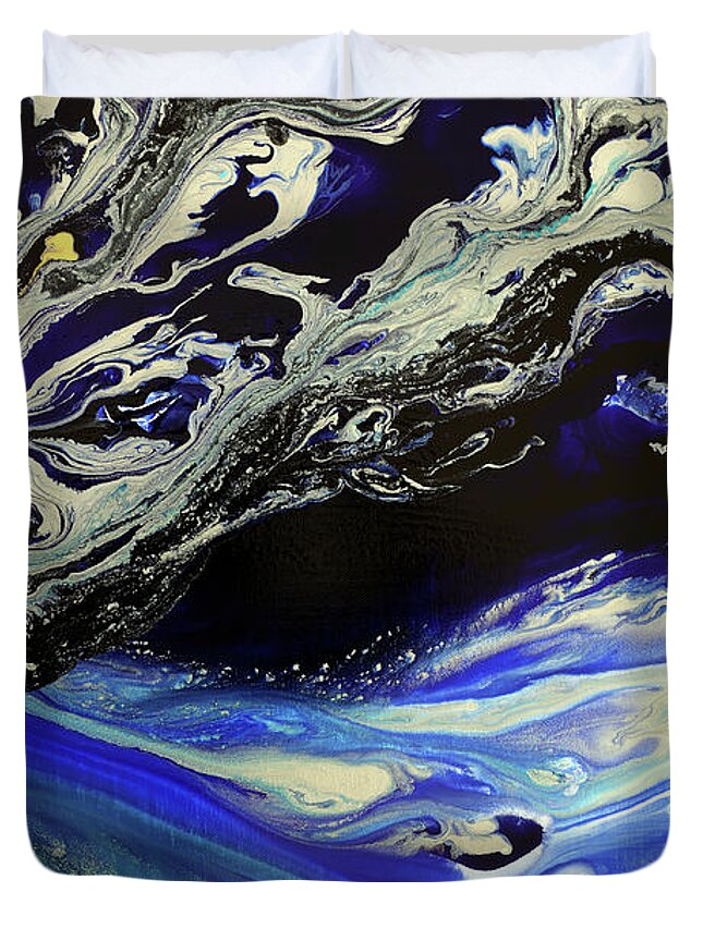 Water Duvet Cover featuring the painting Splash by Tamara Nelson