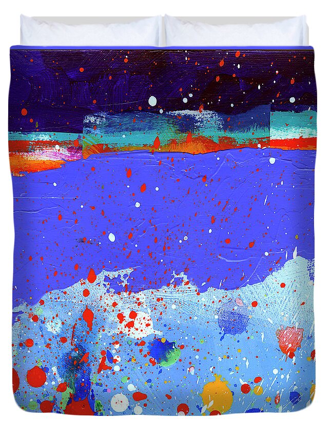  Jane Davies Duvet Cover featuring the painting Splash#5 by Jane Davies