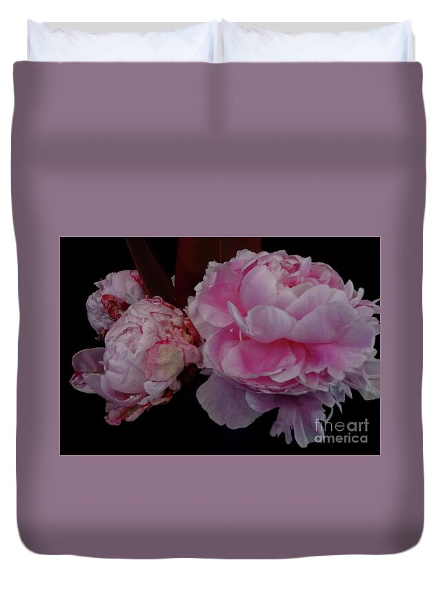Pink Peony Duvet Cover featuring the painting Splendor in Pink by Jenny Lee