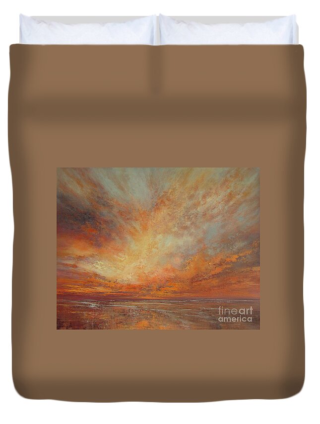 Sunset Duvet Cover featuring the painting Splendour by Valerie Travers