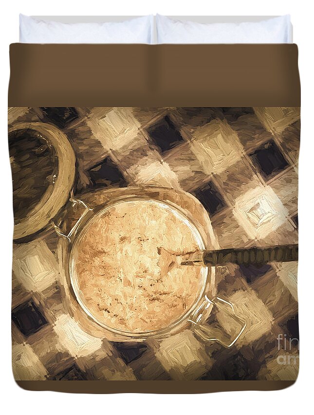 Kitchen Duvet Cover featuring the painting Spoonful of sugar by Jorgo Photography
