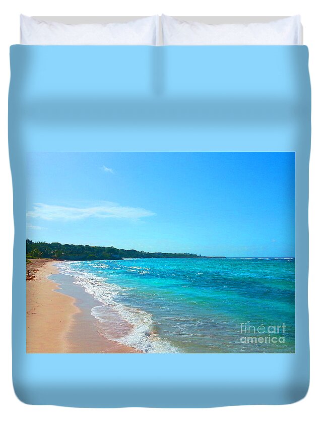 Tropical Duvet Cover featuring the photograph Spotts Beach by Jerome Wilson