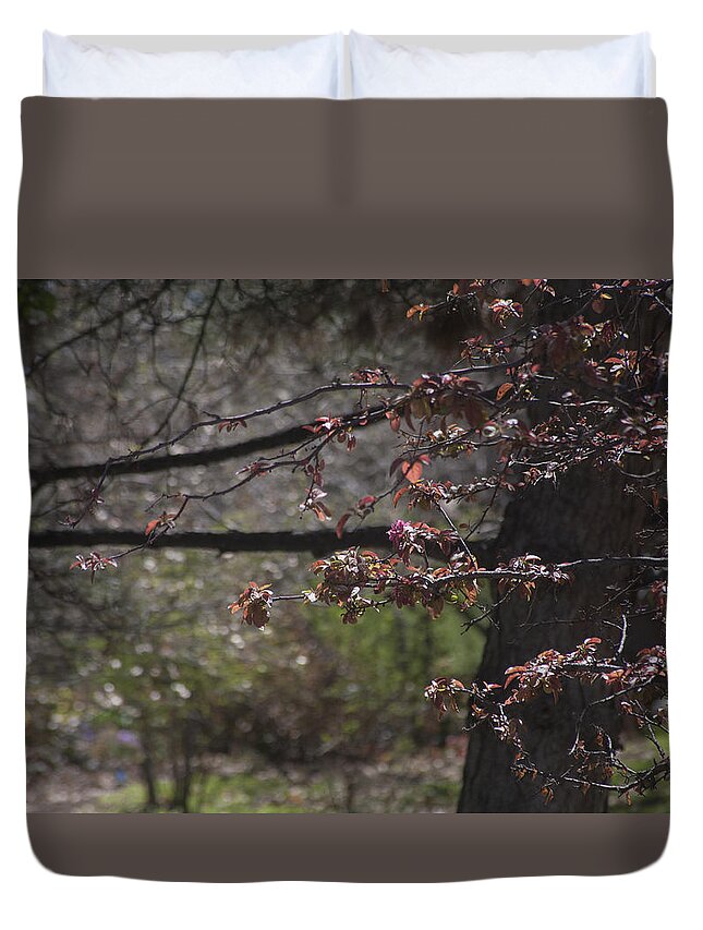  Flower Duvet Cover featuring the photograph Spring Crabapple by Morris McClung
