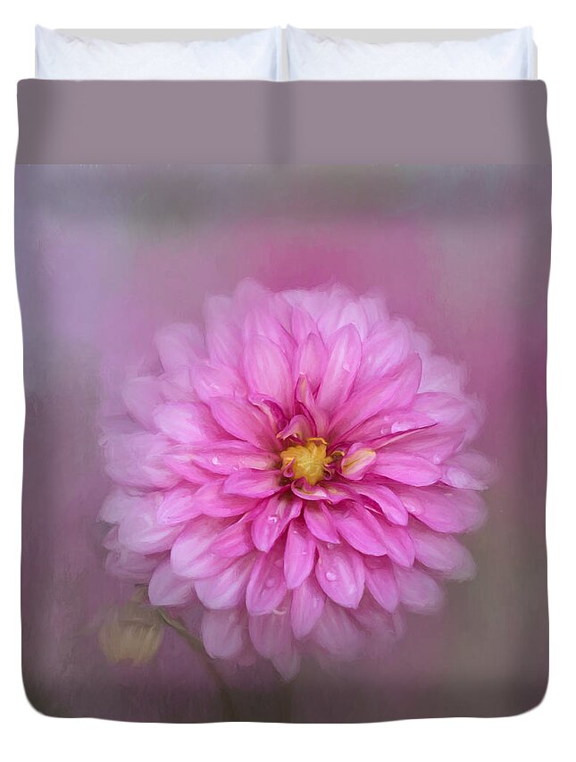 Pink Dahlia Duvet Cover featuring the photograph Spring Dahlia by Kim Hojnacki