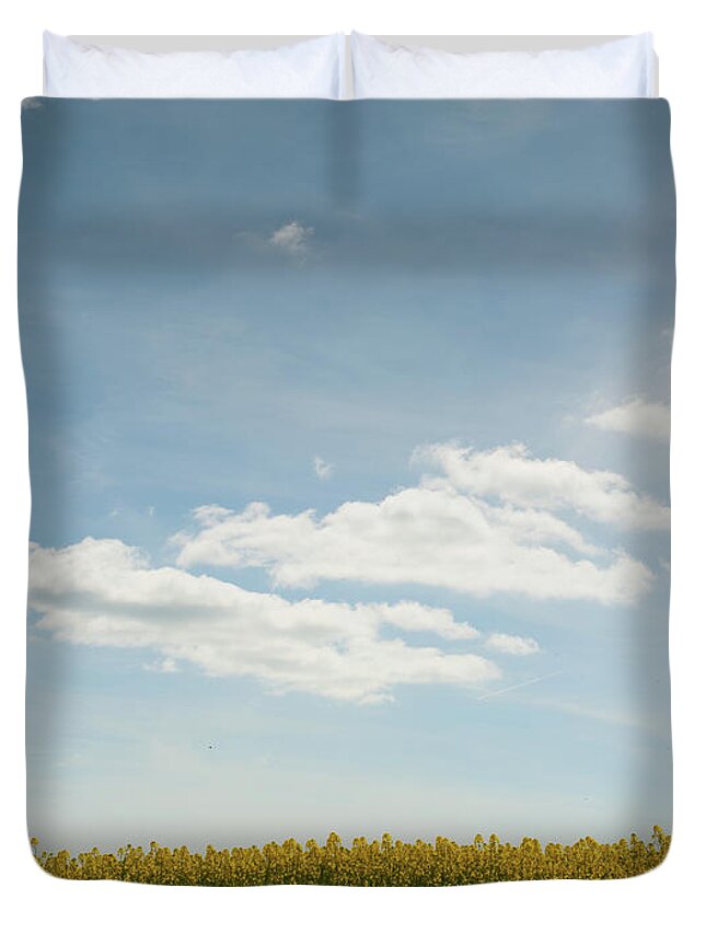 Helen Northcott Duvet Cover featuring the photograph Spring Day Clouds ii by Helen Jackson