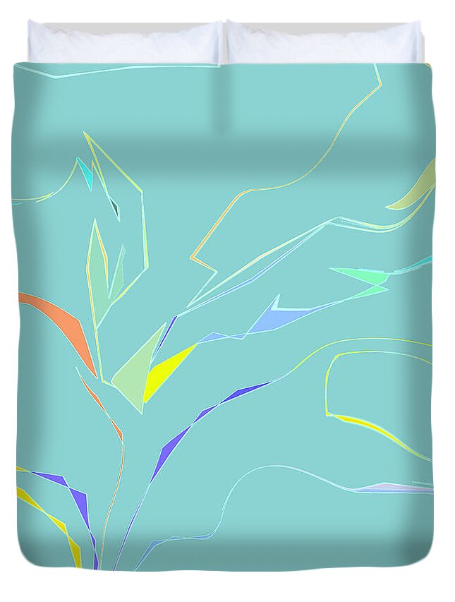 Abstract Duvet Cover featuring the digital art Spring Fling by Gina Harrison