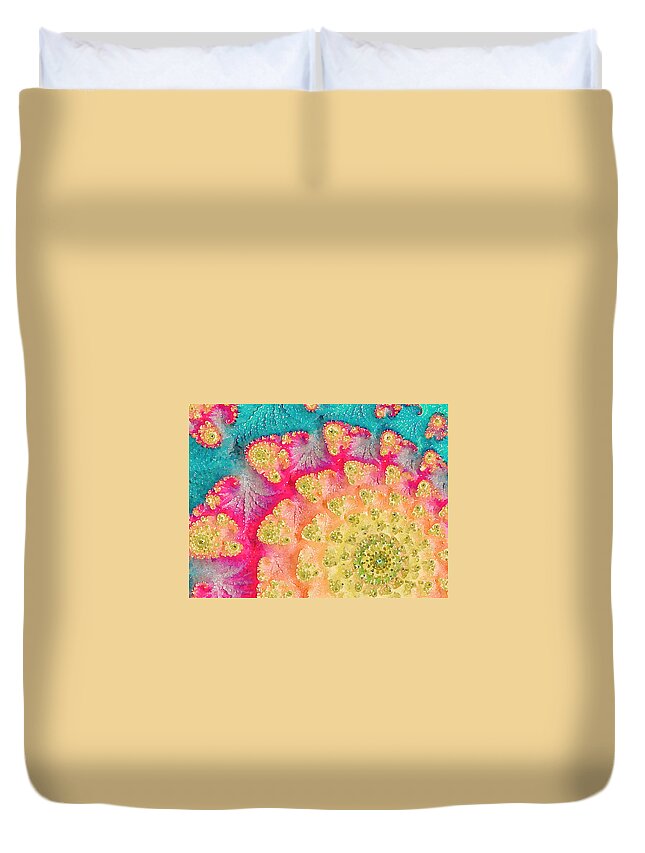 Fratal Art Duvet Cover featuring the digital art Spring on Parade by Bonnie Bruno