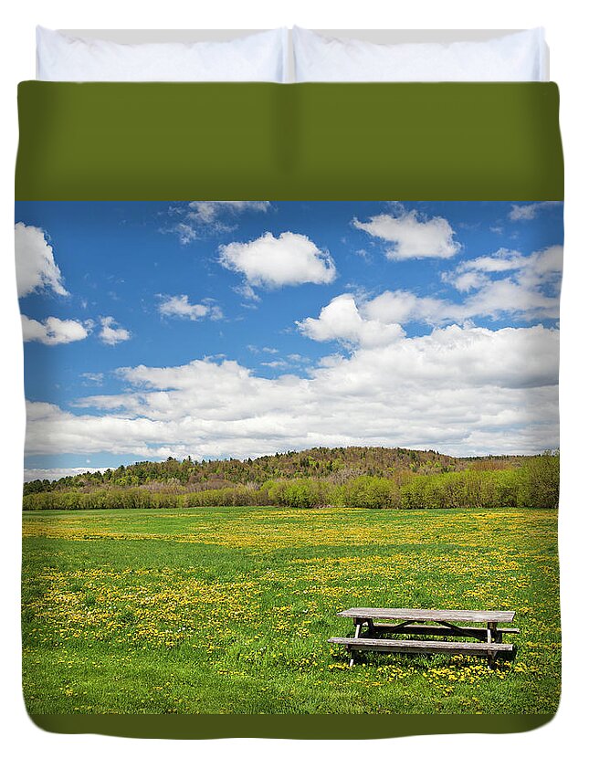 Spring Duvet Cover featuring the photograph Spring Picnic by Alan L Graham