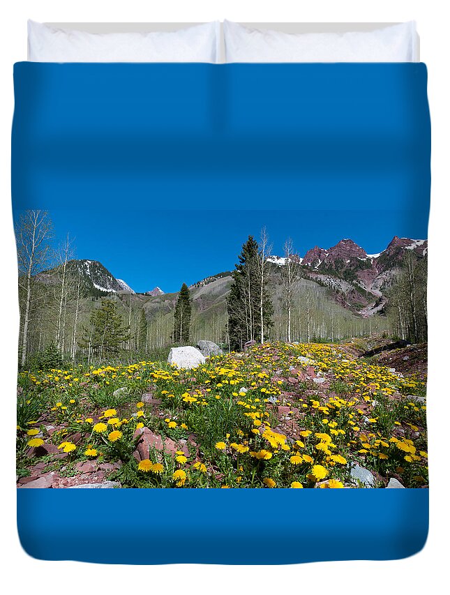 Rocky Mountains Duvet Cover featuring the photograph Spring Rocky Mountain Landscape by Cascade Colors