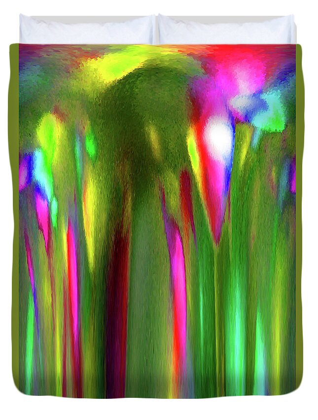 Colorful Duvet Cover featuring the photograph Spring Showers by Karen Adams