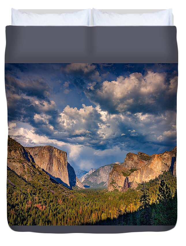 Tunnel View Duvet Cover featuring the photograph Spring Storm Over Yosemite by Rick Berk