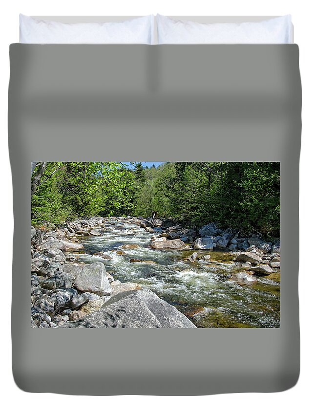 Spring Duvet Cover featuring the photograph Spring Stream by Donna Doherty