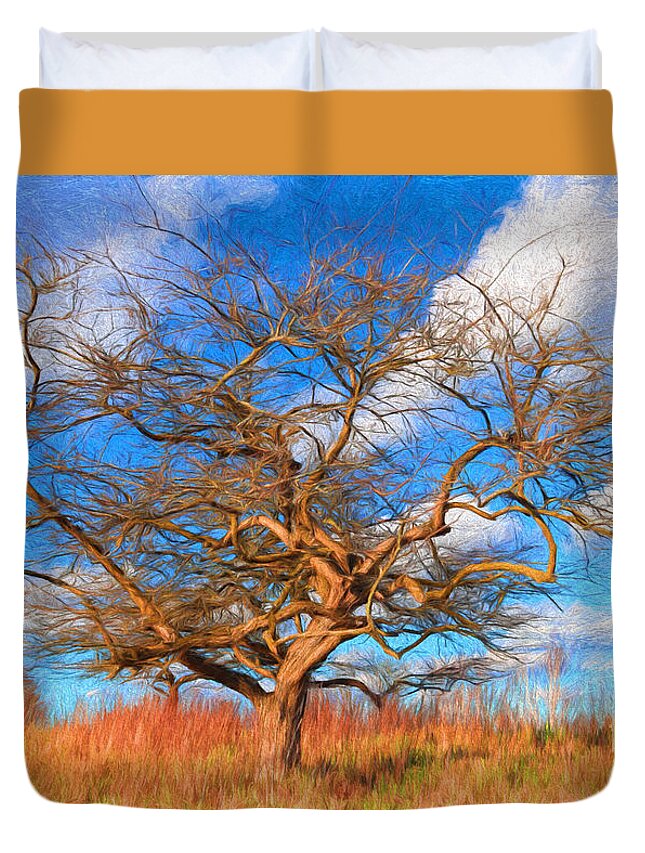 Spring Tree Painting Duvet Cover featuring the photograph Spring Tree Painting by Rachel Cohen