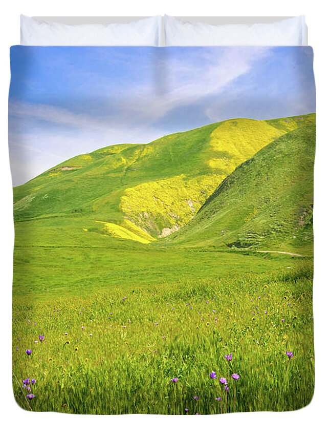 Wind Wolves Duvet Cover featuring the photograph Spring's Gold by Lynn Bauer