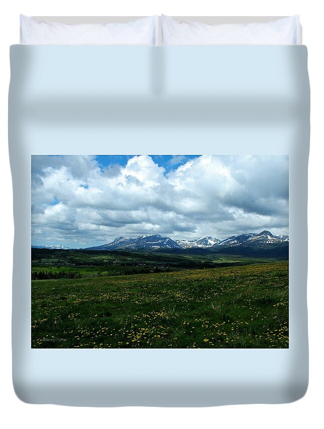 Landscapes Duvet Cover featuring the photograph Springtime in the Rockies by Tracey Vivar