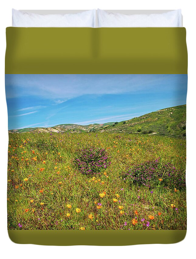 Wildflowers Duvet Cover featuring the photograph Springtime on the Happy Camp Trail by Lynn Bauer