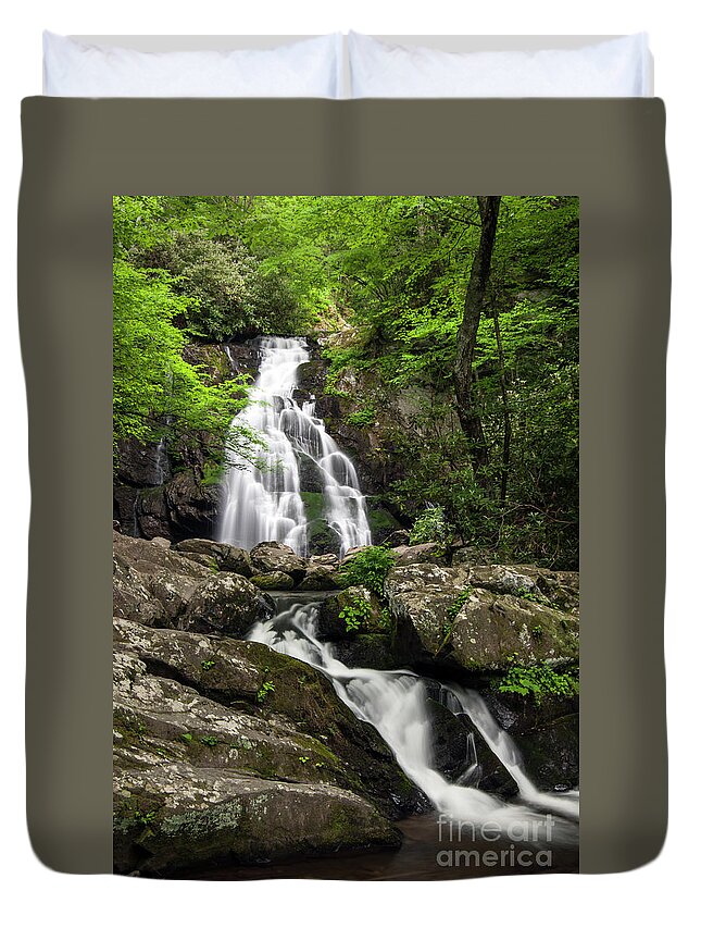 Outdoors Duvet Cover featuring the photograph Spruce Flats Falls - D009919 by Daniel Dempster