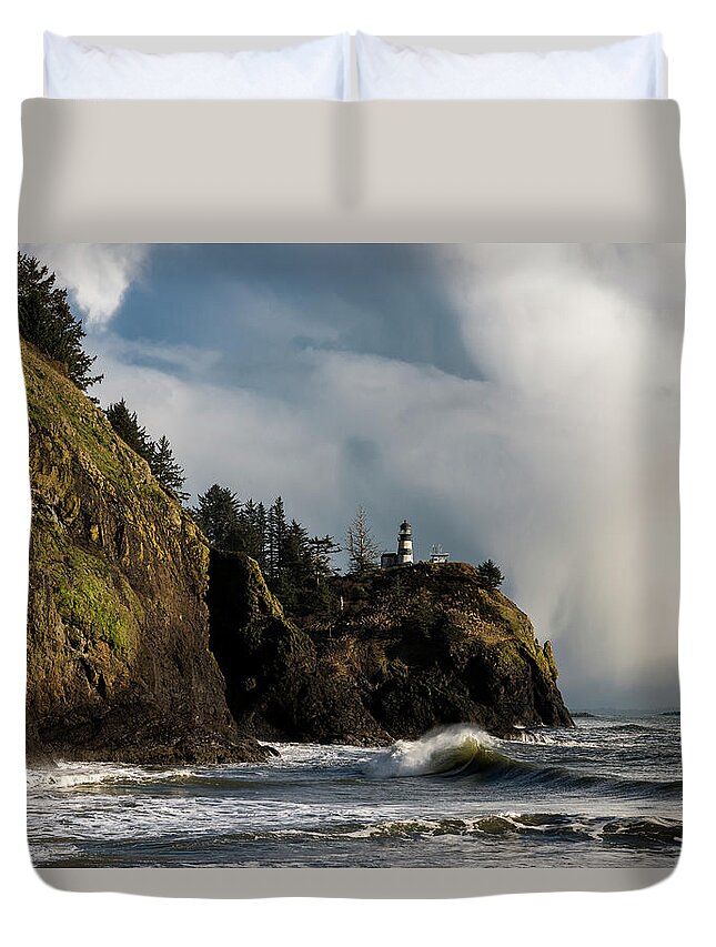Cape Disappointment Duvet Cover featuring the photograph Squall by Robert Potts