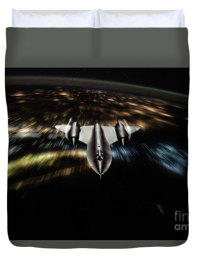 Sr-71 Duvet Cover featuring the digital art SR-71 Night Stalker by Airpower Art