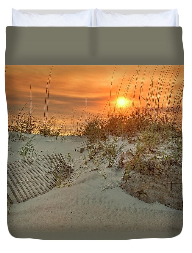 Beach Duvet Cover featuring the photograph St. Augustine Beach Sunset by Mitch Spence