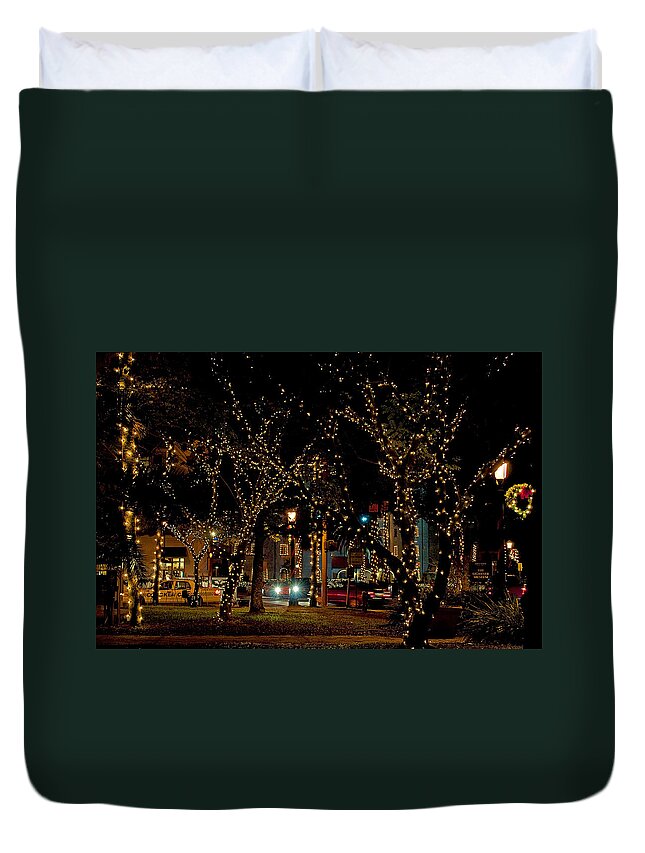 St. Augustine Duvet Cover featuring the photograph St. AugustineLights3 by Kenneth Albin