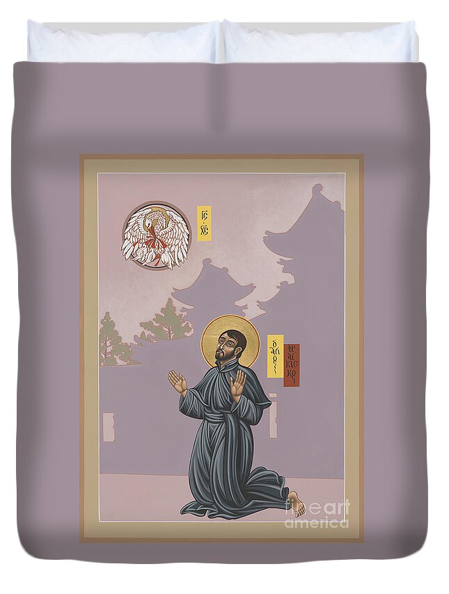 St Francis Xavier Duvet Cover featuring the painting St Francis Xavier Adoring Jesus the Mother Pelican 164 by William Hart McNichols