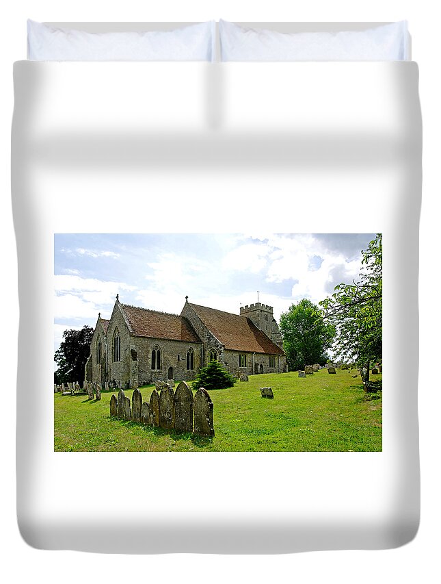 Europe Duvet Cover featuring the photograph St George's Church, Arreton by Rod Johnson