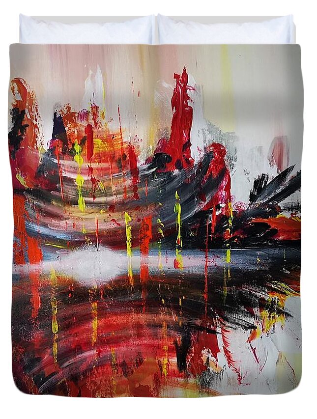 Modern Art; Abstract Art; Abstract Painting; Abstract Expressionism; Duvet Cover featuring the photograph St. Hellen's by Jarek Filipowicz