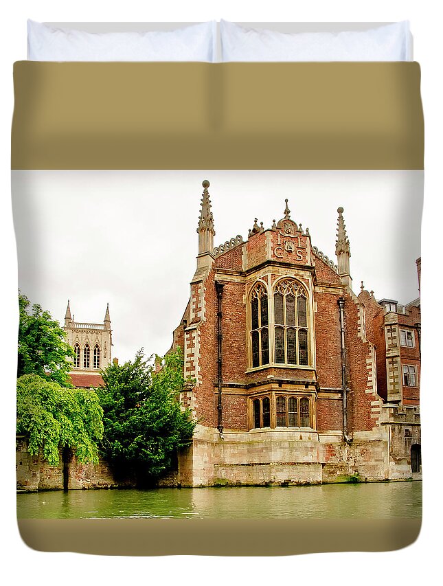 Cambridge Duvet Cover featuring the photograph St Johns College from the Backs. by Elena Perelman