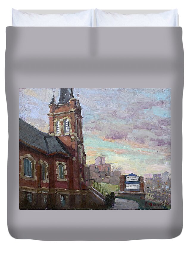 St John's Dixie Duvet Cover featuring the painting St John's Dixie by Ylli Haruni
