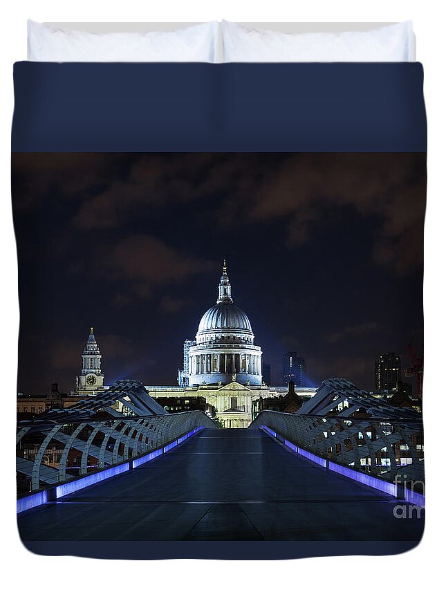 London Duvet Cover featuring the photograph St Paul's Cathedral and the Millennium Bridge by Jane Rix