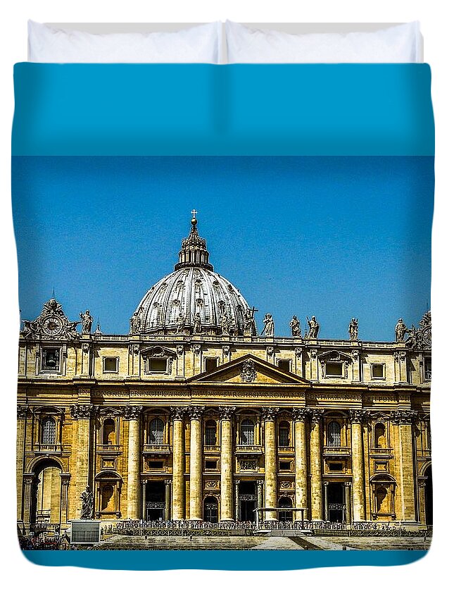 Italy Duvet Cover featuring the photograph St. Peter's Basilica by Marilyn Burton