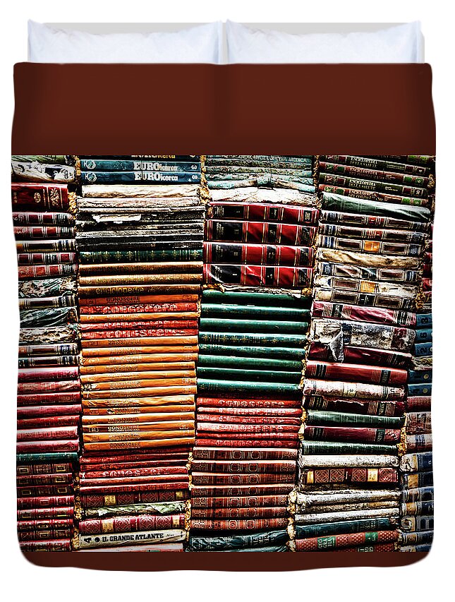 Book Duvet Cover featuring the photograph Stacks of Books by M G Whittingham