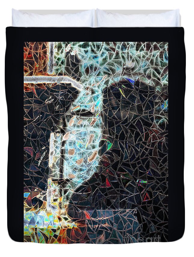 Stained Glass Duvet Cover featuring the photograph Stained Glass Abstraction by Frances Ann Hattier