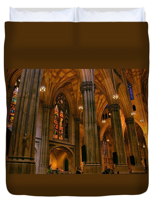 St. Patrick's Cathedral Duvet Cover featuring the photograph Stained Glass Beauty by Jessica Jenney