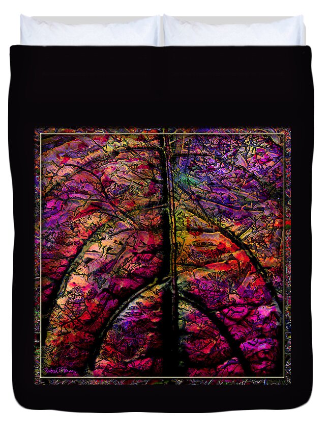 Stained Glass Duvet Cover featuring the digital art Stained Glass Not by Barbara Berney