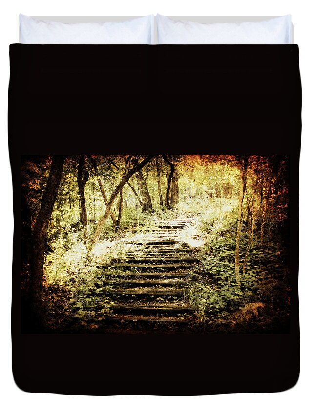Path Duvet Cover featuring the photograph Stairway to Heaven by Julie Hamilton