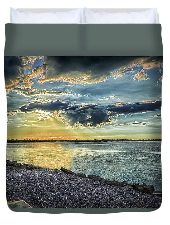 St. Augustine Duvet Cover featuring the photograph Stallion Sunset by Joseph Desiderio