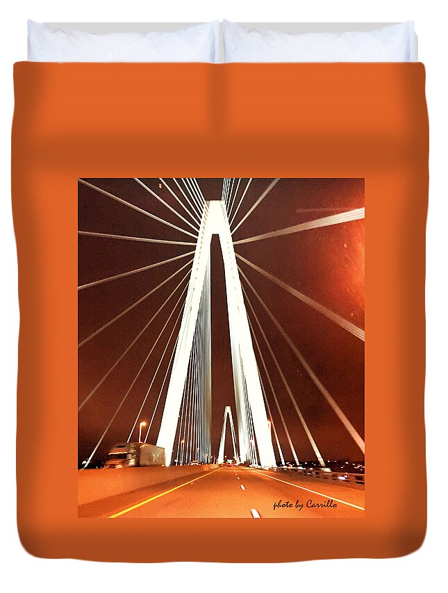 Stan Span Duvet Cover featuring the photograph Stan Musial Veteran Memorial Bridge by Ruben Carrillo