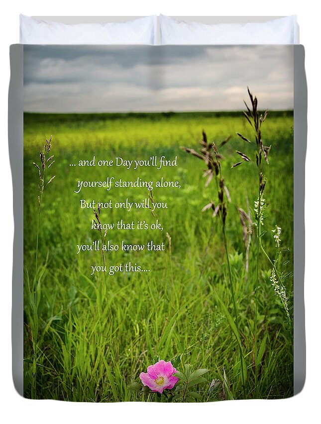 Standing Alone Duvet Cover featuring the photograph Standing Alone by Sandra Parlow