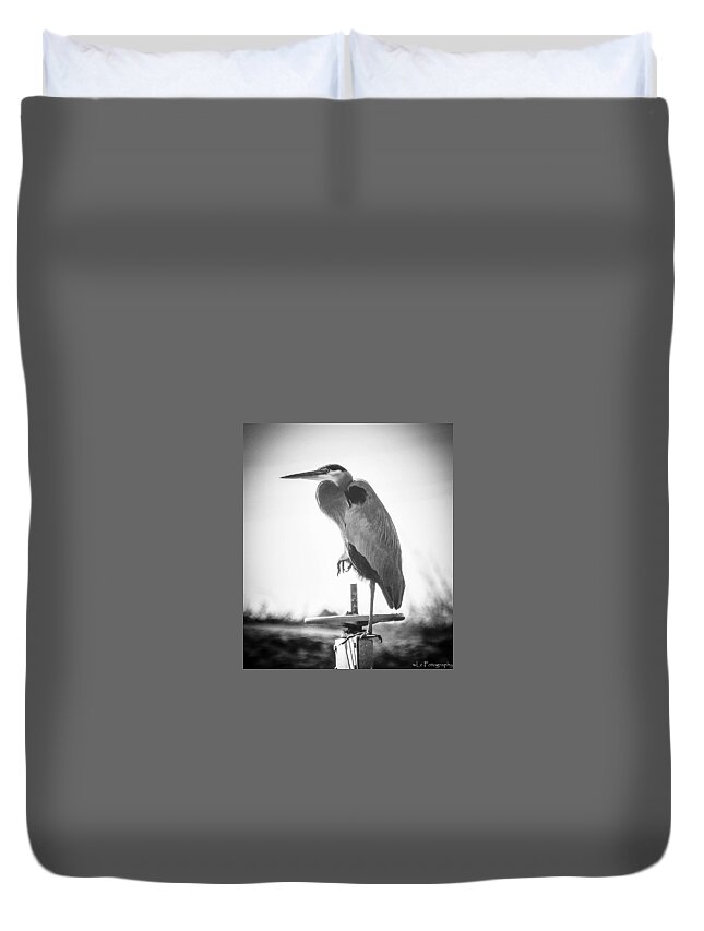 Birds Duvet Cover featuring the photograph Standing Alone by Wendy Carrington