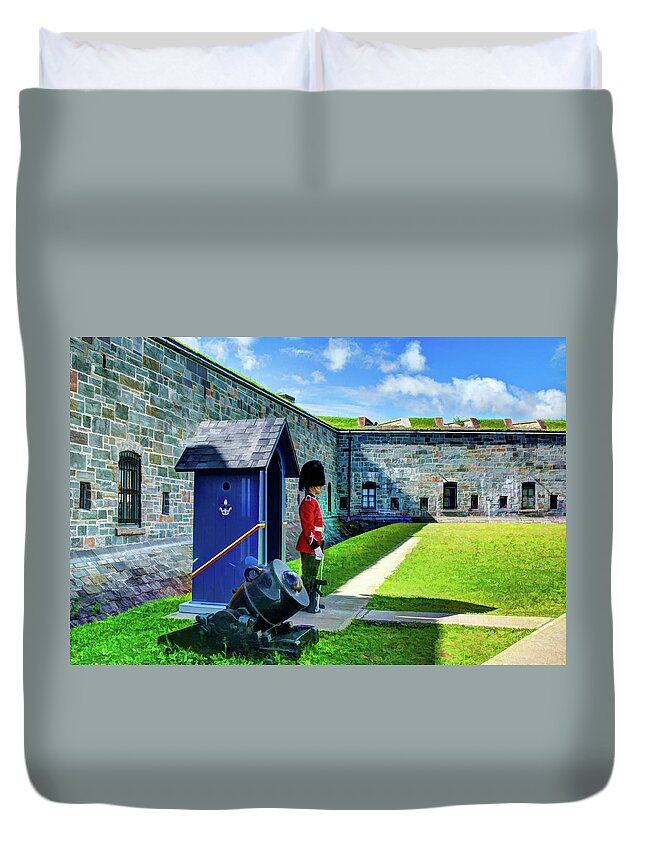 Quebec City Duvet Cover featuring the photograph Standing Guard by David Thompsen