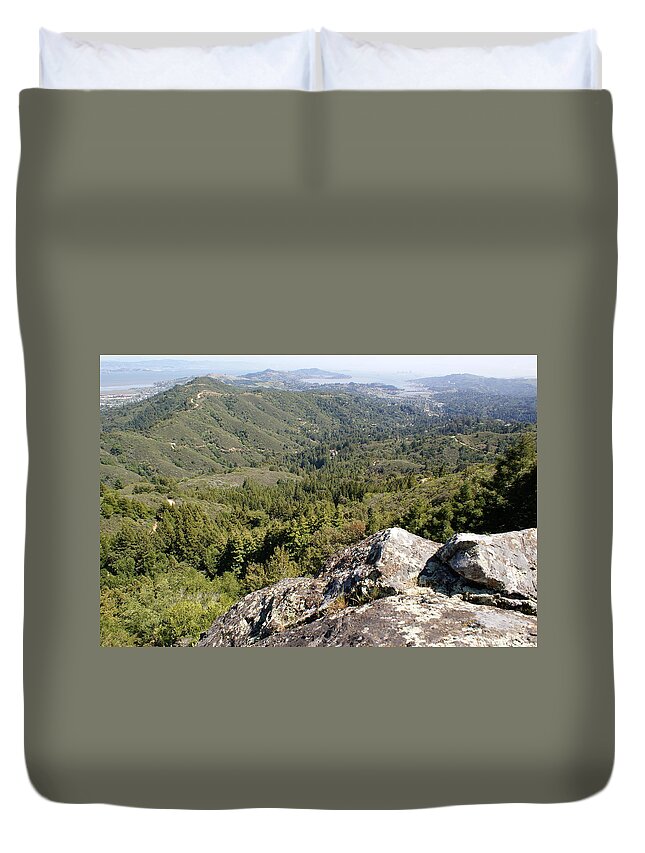 Mount Tamalpais Duvet Cover featuring the photograph Standing on the Rock by Ben Upham III